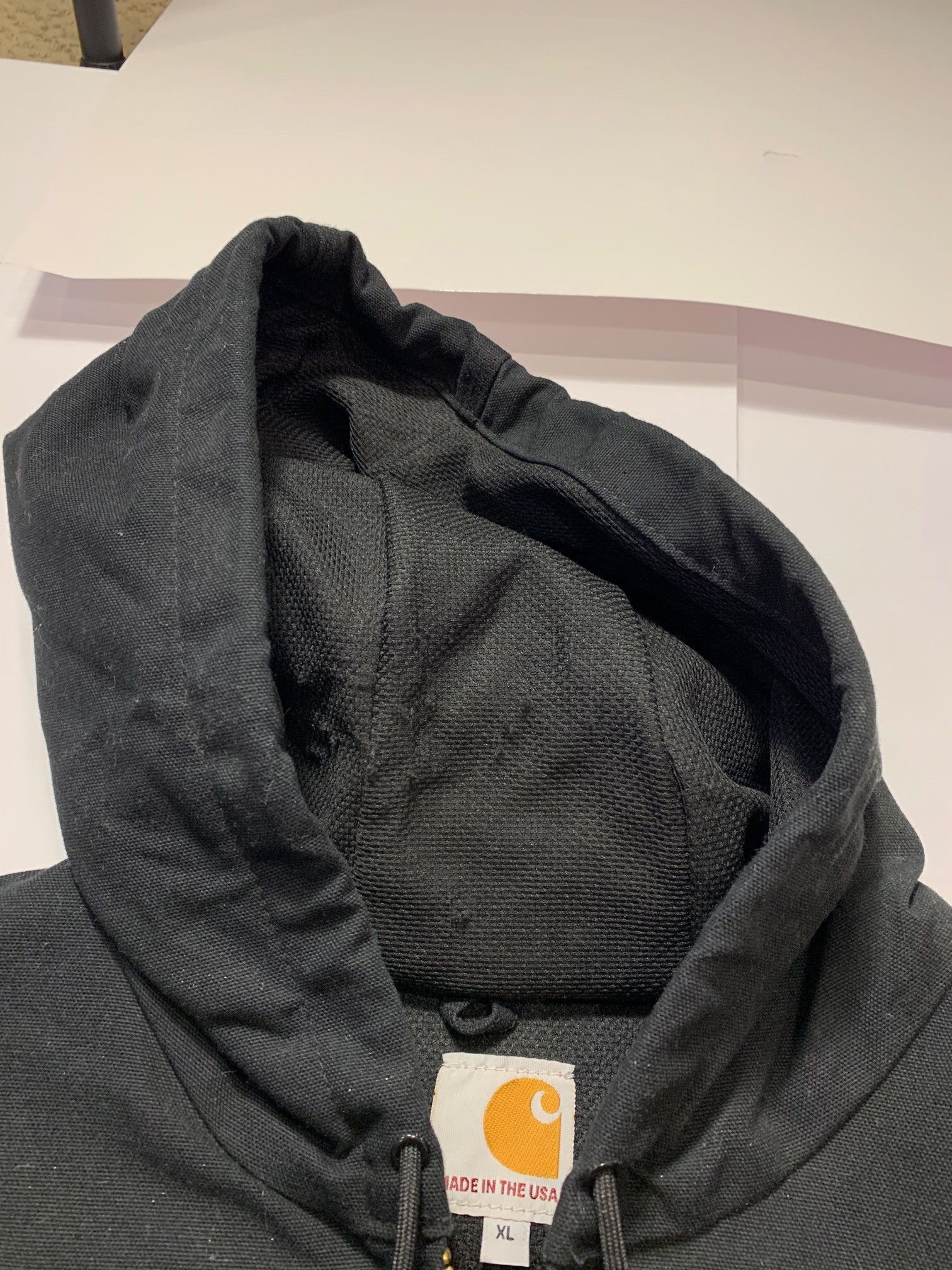 Carhartt J131 Black Made in USA Union Made Duck Canvas Jacket Hoodie Size US XL / EU 56 / 4 - 4 Thumbnail