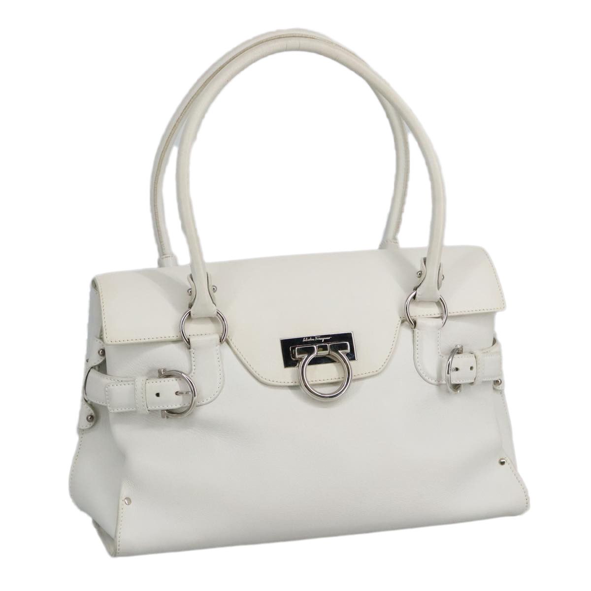 Salvatore Ferragamo White Leather Shoulder Bag (Pre-Owned) Size ONE SIZE - 1 Thumbnail
