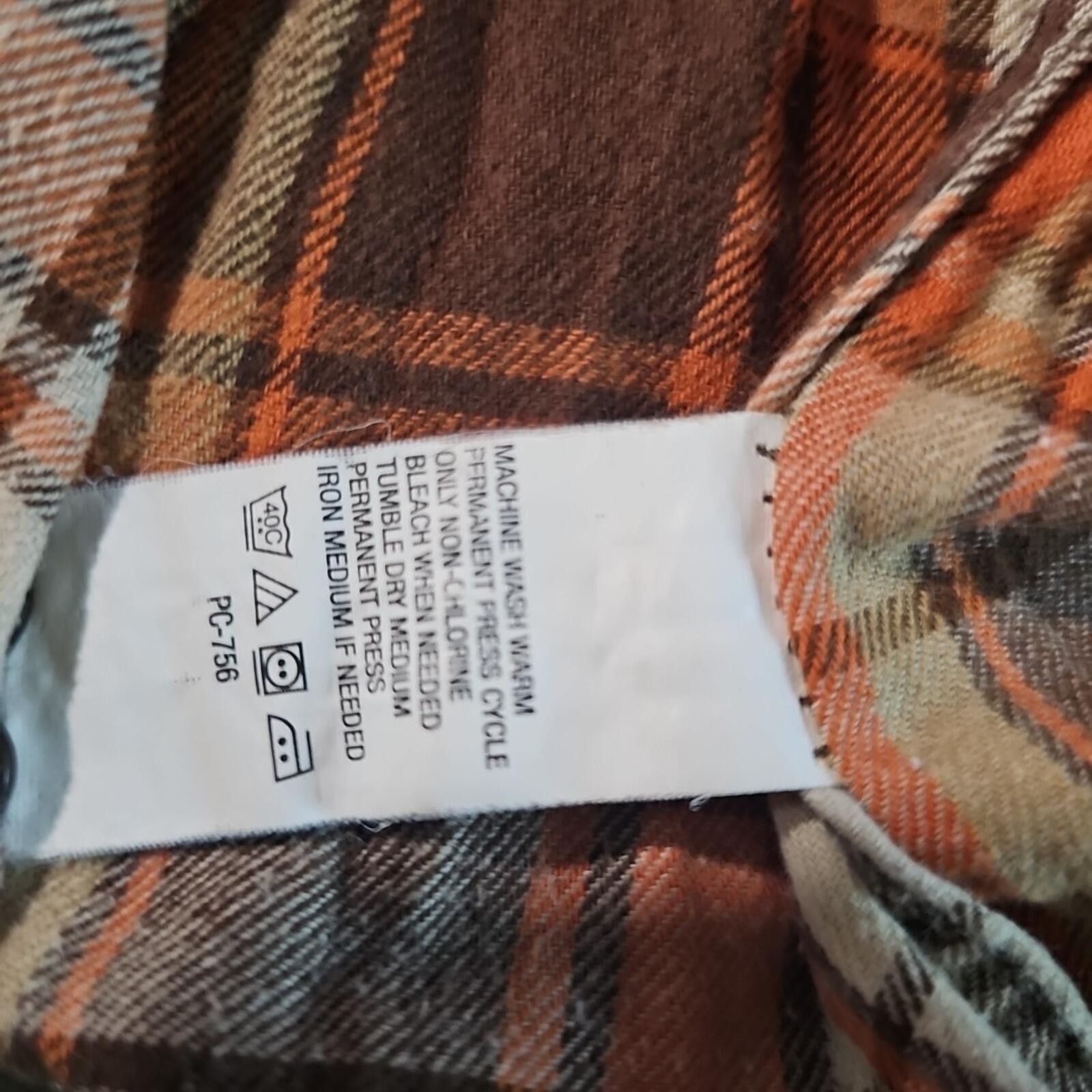 Timberland Timberland L Brown Orange Flannel Button Up Size US L / EU 52-54 / 3 - 6 Thumbnail