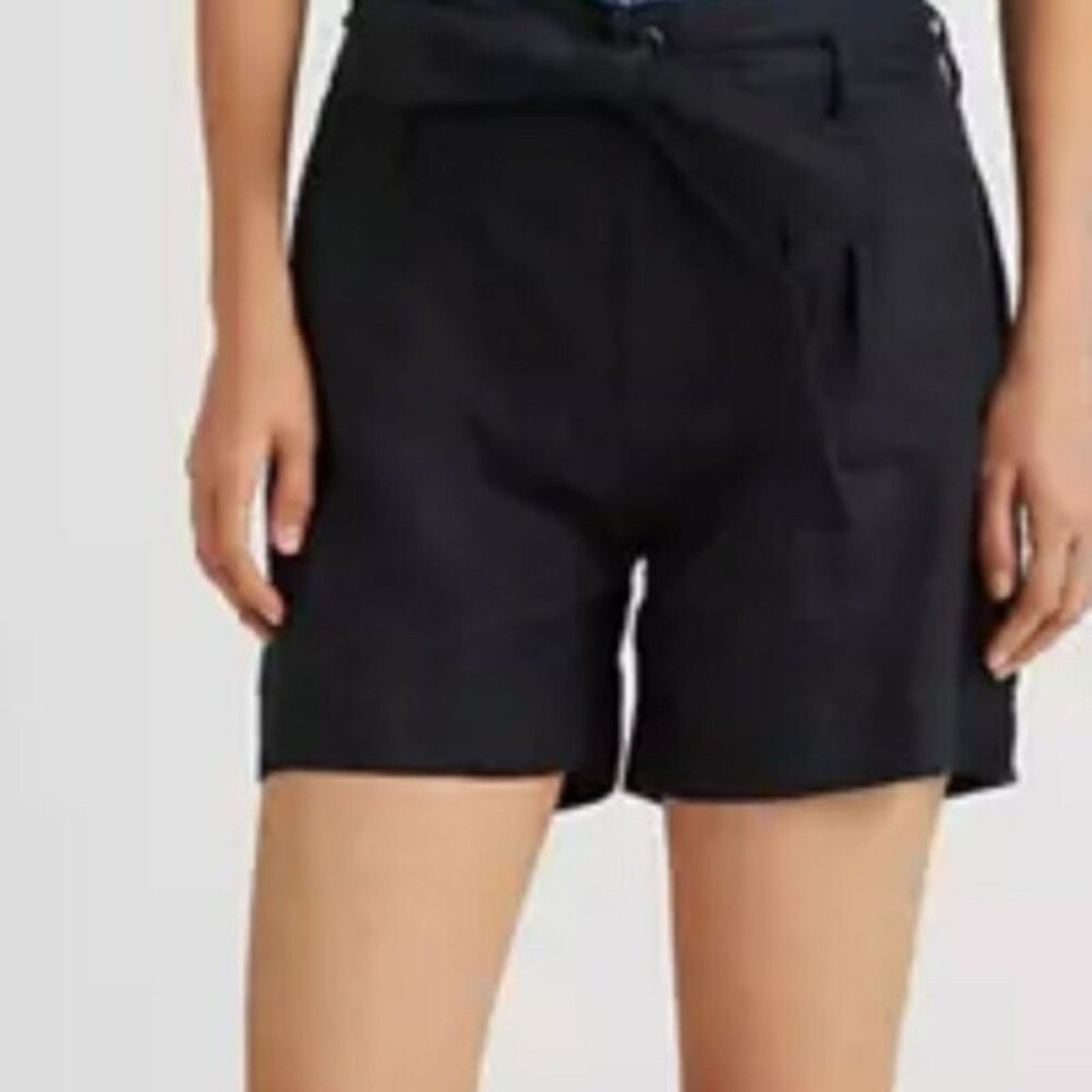 Lauren Ralph Lauren Lauren Ralph Lauren Belted Linen Shorts Black size 12 P Size 34" / US 12 / IT 48 - 1 Thumbnail