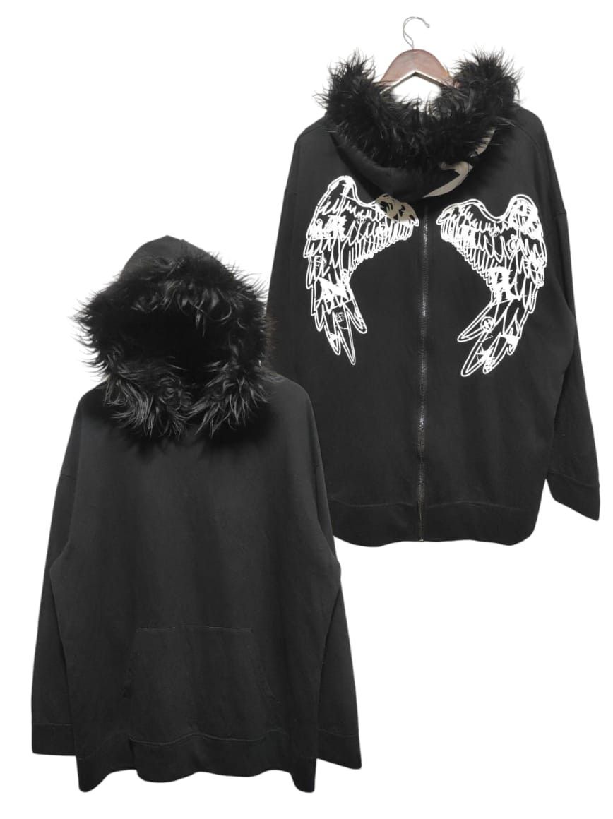 Japanese Brand Nier Clouting wings back zip fur hoodie LGB style Size US XL / EU 56 / 4 - 2 Thumbnail