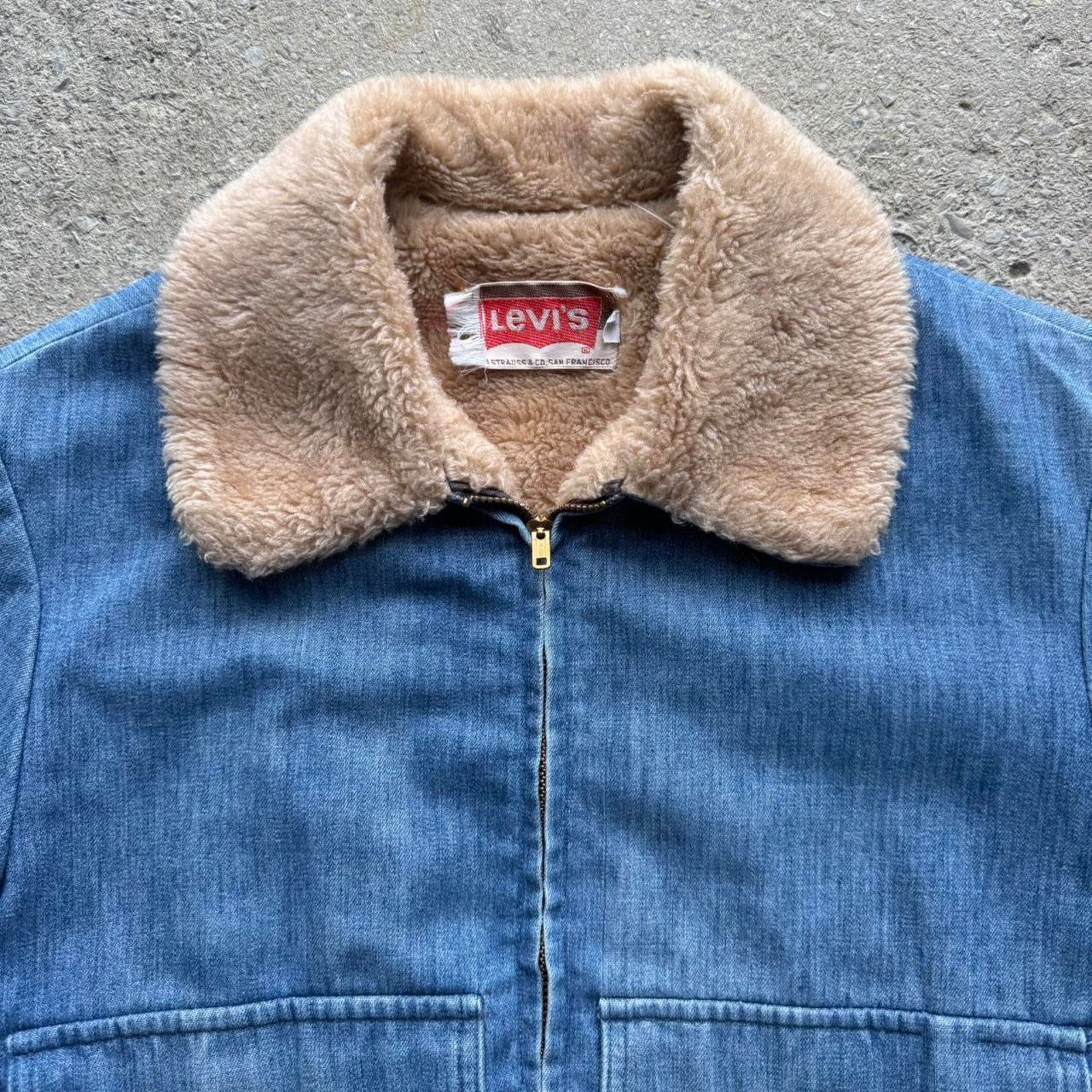 Levi's 70s Levi’s Faux Fur Lined Denim Bomber Jacket Size US S / EU 44-46 / 1 - 3 Thumbnail
