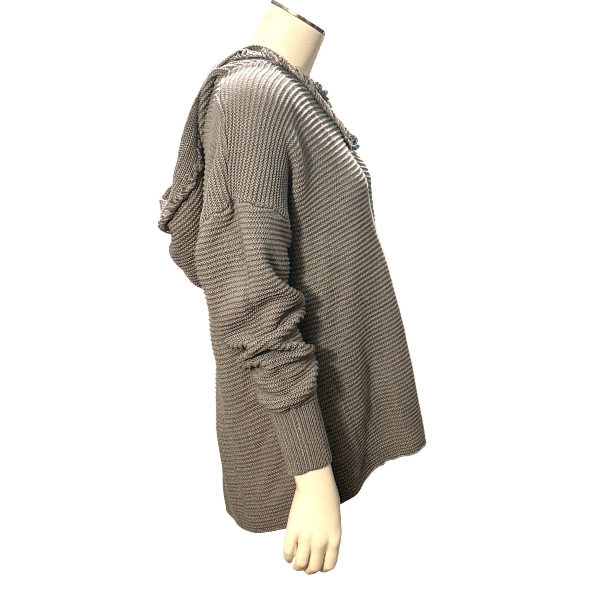 Other CCC Long Sleeve Hoodie Ribbed Cozy Gray Knit Pullover Sweate Size L / US 10 / IT 46 - 6 Thumbnail