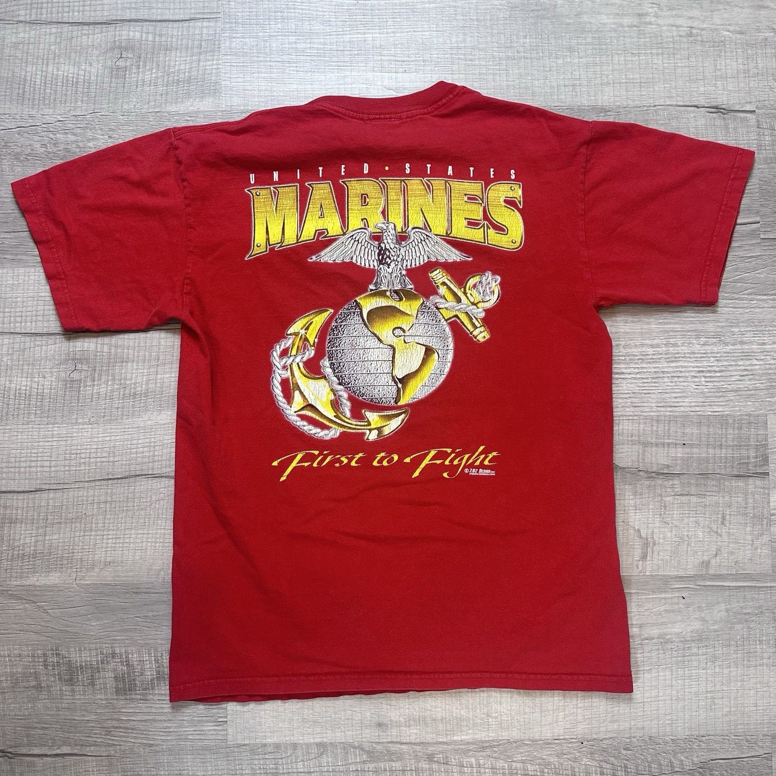 Vintage Vintage Marines Tee Mens United States First To Fight USMC Size US M / EU 48-50 / 2 - 1 Thumbnail