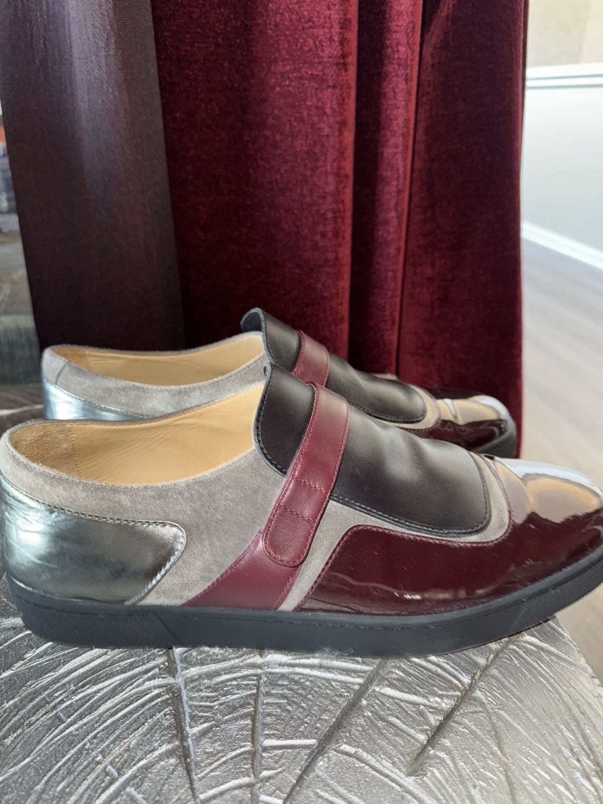 Christian Louboutin Christian Louboutin Black/Maroon Formal Shoes Size US 13 / EU 46 - 3 Thumbnail
