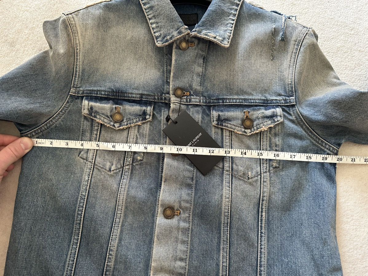 Saint Laurent Paris $1090 Saint Laurent destroyed distressed denim jacket BNWT L Size US L / EU 52-54 / 3 - 8 Thumbnail