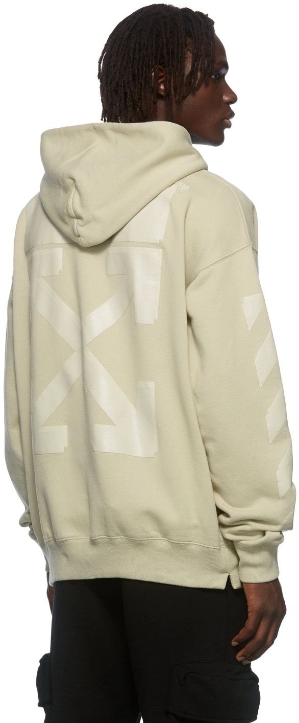Off-White Beige Rubber Arrows Logo Oversized Hoodie Size US XL / EU 56 / 4 - 2 Thumbnail