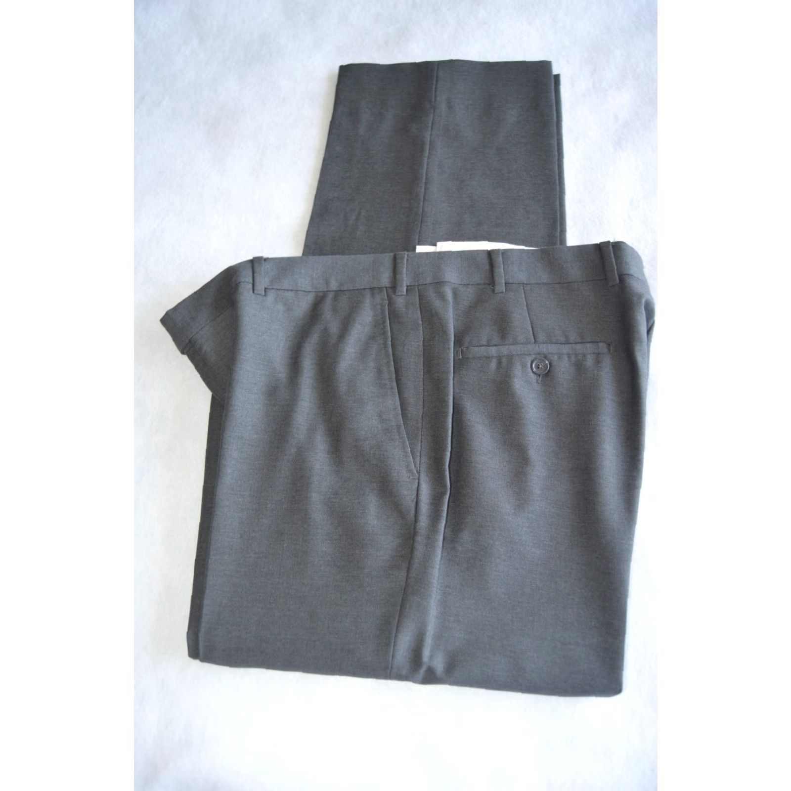 Vintage Chiari Angelico Italian Wool Pants Men 36S Flat Front Modern Gray Dress Pants Slimming Pockets Belt Loops Charismatic Office Mens) Size US 36 / EU 52 - 4 Thumbnail