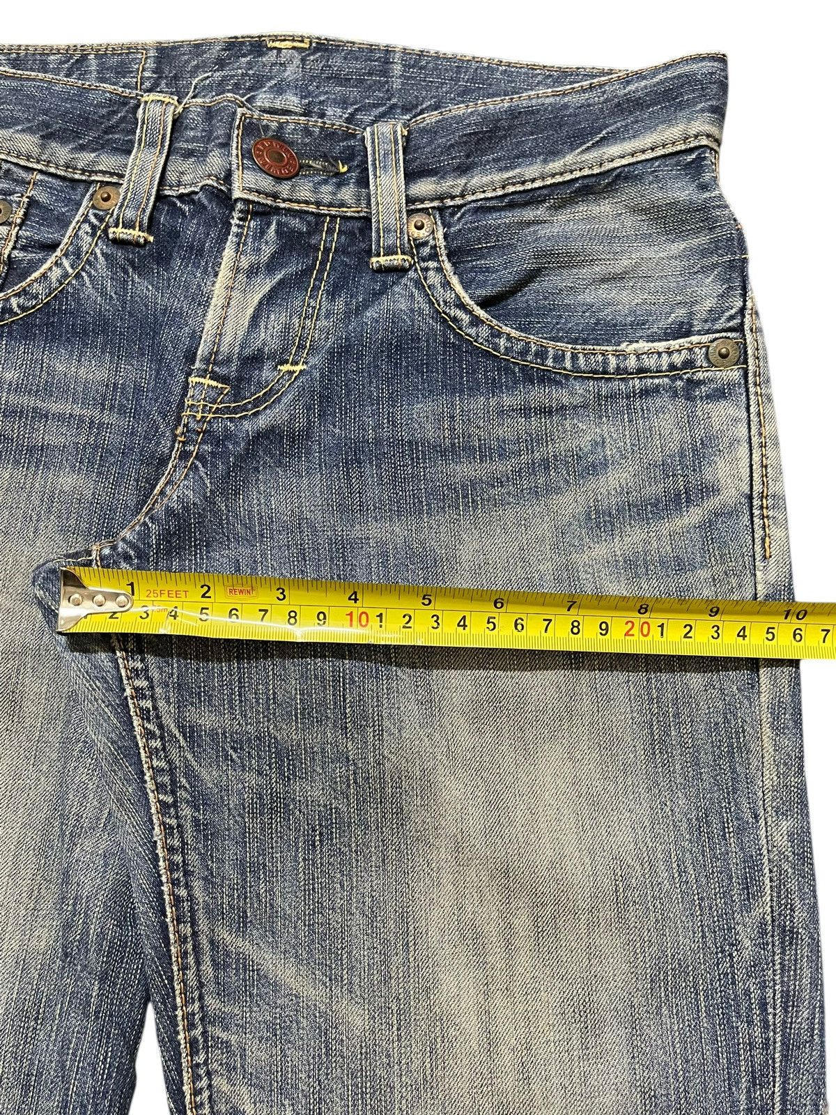 Edwin Vintage Edwin 503 Mud Faded Wash Distress Flare Jeans Size US 29 - 15 Thumbnail