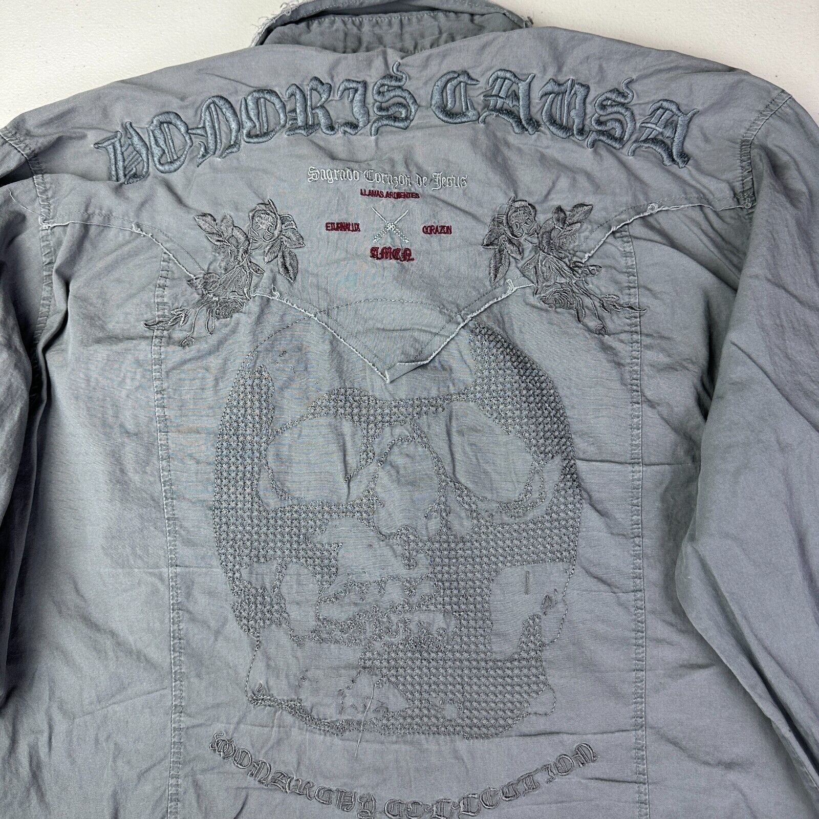 Monarchy Monarchy Embroidered Biker Moto Button Up Shirt Long Sleeve Size US XL / EU 56 / 4 - 6 Thumbnail