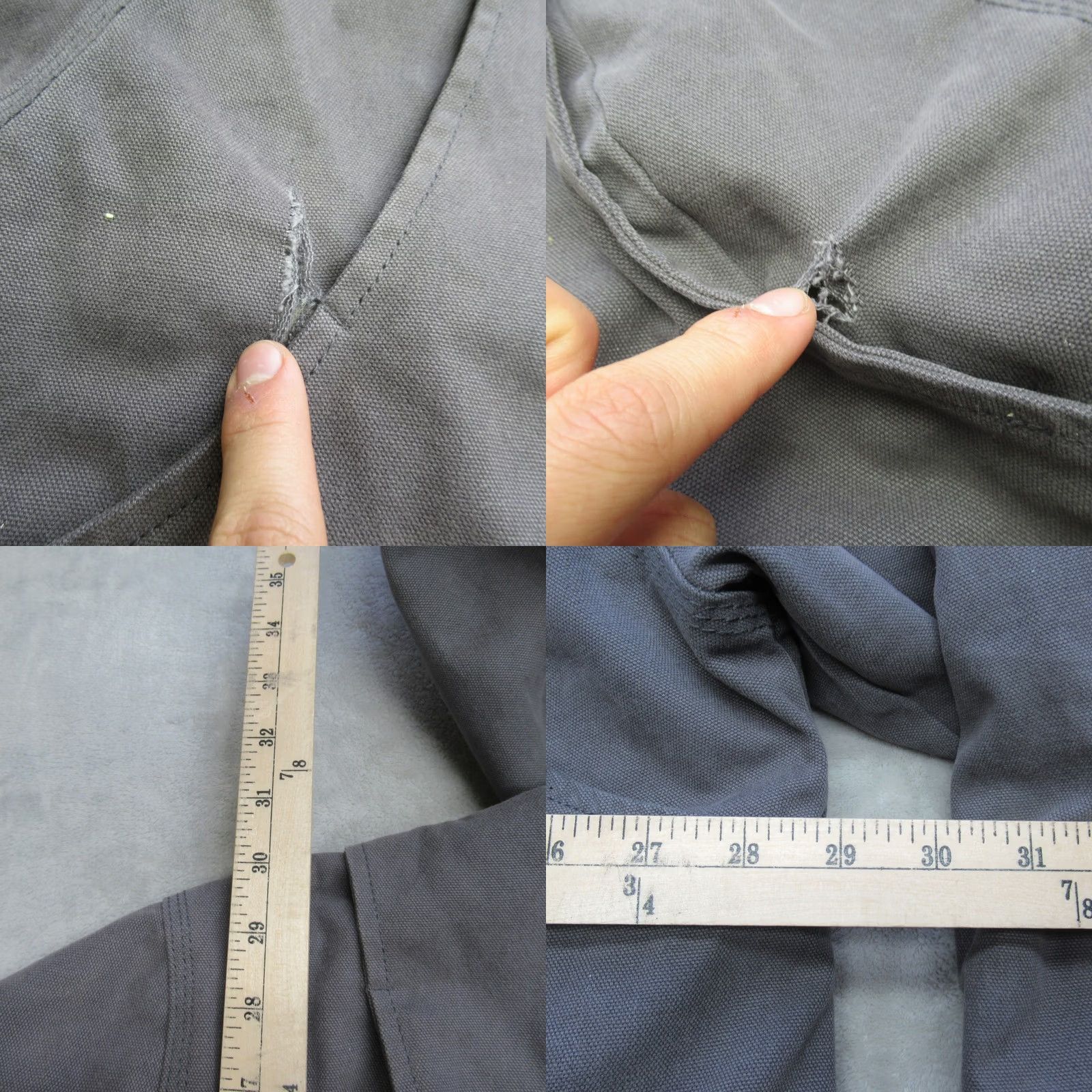 Wrangler Wrangler Jacket Mens 2XL Gray Canvas Sherpa Hooded Pockets Button Work Coat Size US XXL / EU 58 / 5 - 9 Thumbnail