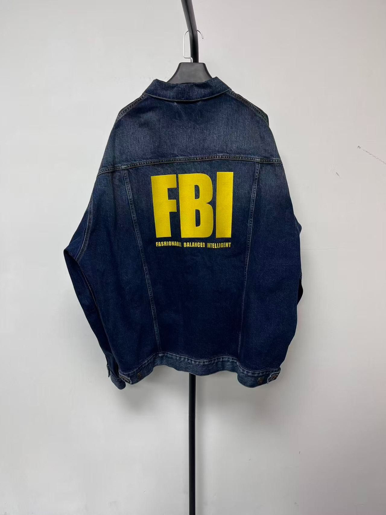 Balenciaga Balenciaga Men's Logo Print Denim Jacket Size US M / EU 48-50 / 2 - 1 Thumbnail