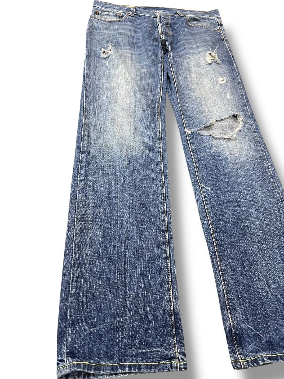 Abercrombie & Fitch × Beauty Beast Vintage Abercrombie&Fitch Ripped Distressed Denim Size US 33 - 3 Thumbnail