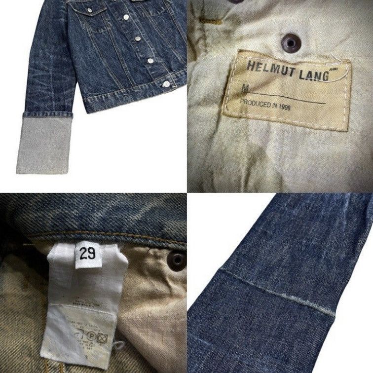 ジャケット・アウター helmut lang archive 1998 denim jacket 44 Helmut Lang 1998 Broken-In Raw Denim Lower 2-Pocket Jacket