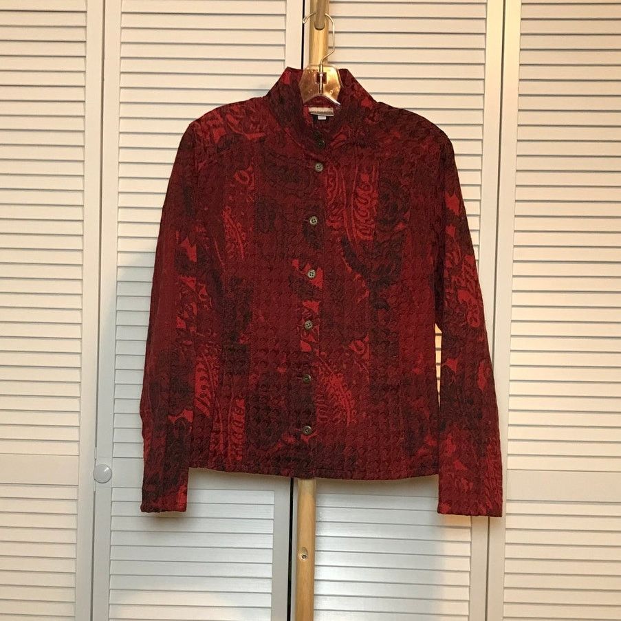 Chicos Chico’s Floral High Neck Long Sleeve Button Jacket M Size M / US 6-8 / IT 42-44 - 1 Thumbnail