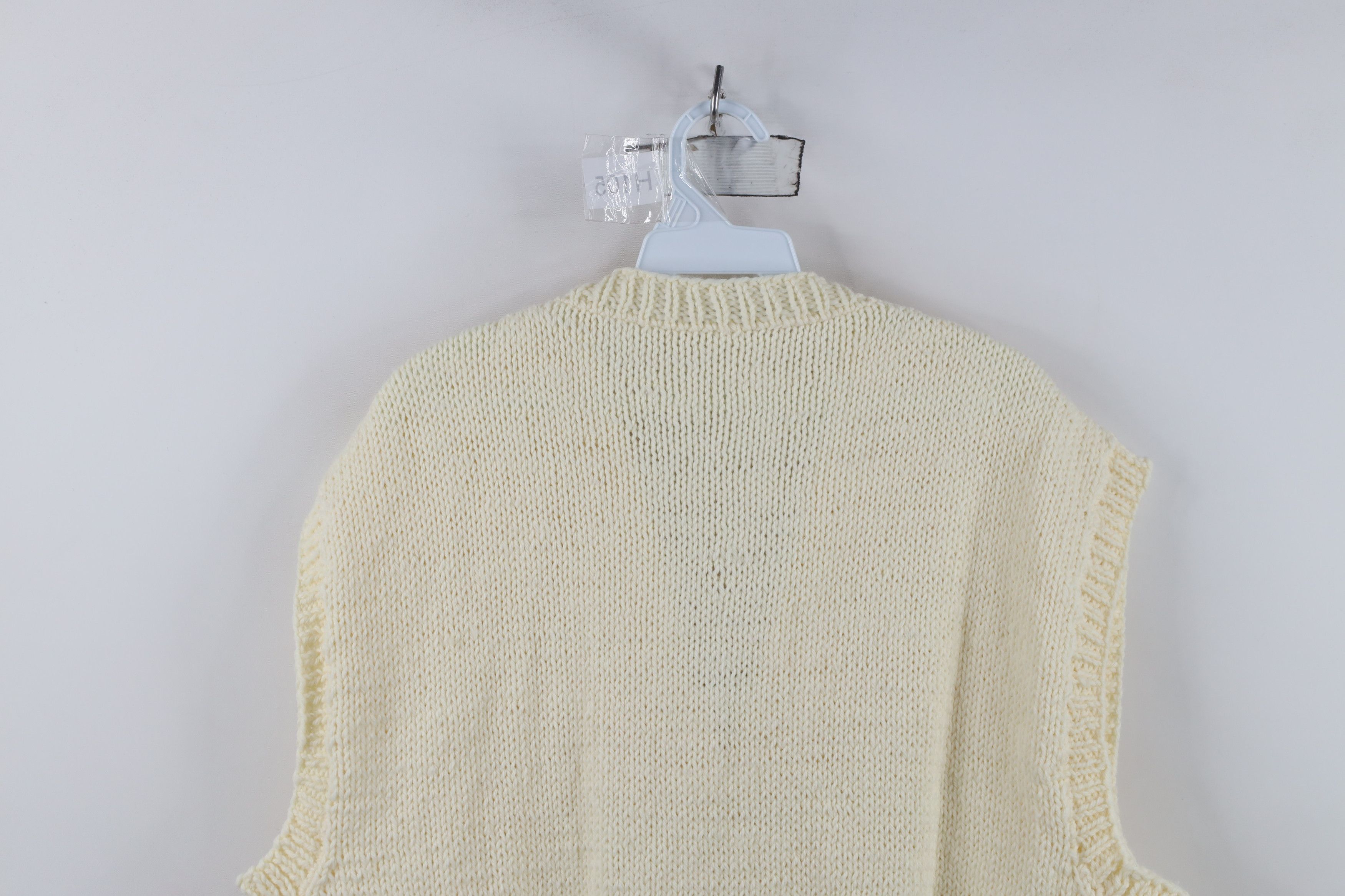 Vintage Vintage 60s 70s Dapper Cable Knit Sweater Vest Cream USA Size US XXL / EU 58 / 5 - 11 Thumbnail
