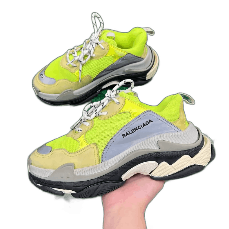 Balenciaga Fluorescent Green Triple S Sneakers