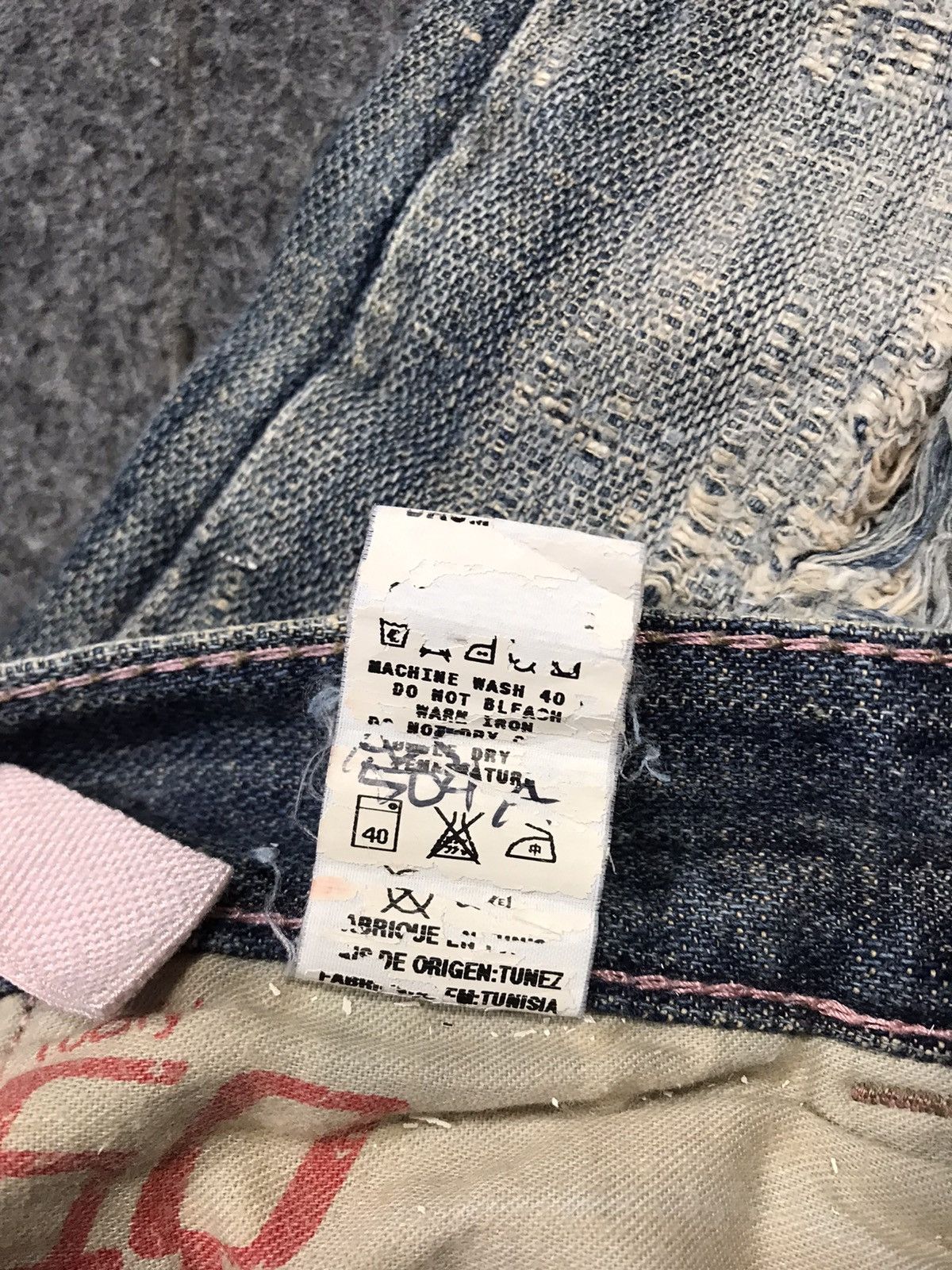 Miss Sixty Miss Sixty Distressed Indigo Denim Jeans Relaxed Tapered Size 27" / US 4 / IT 40 - 15 Thumbnail