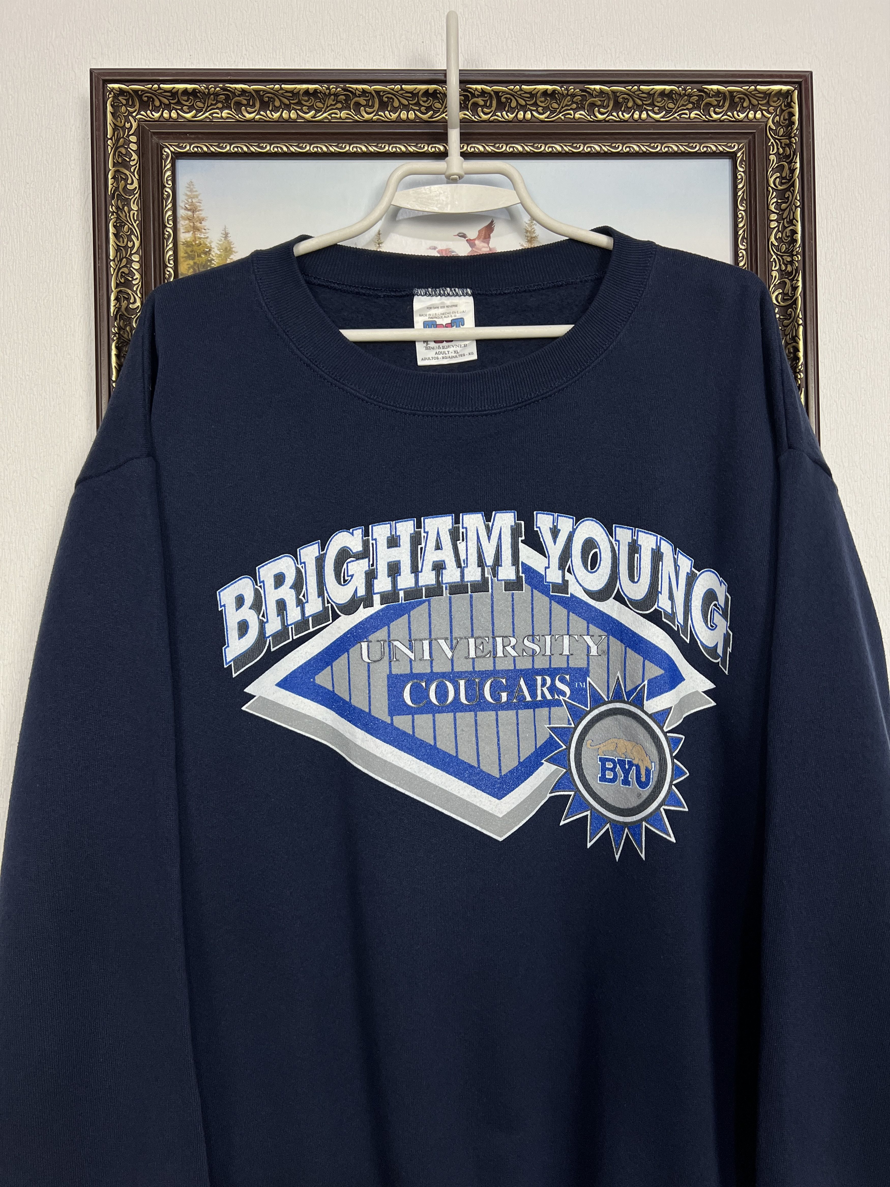 Vintage Brigham Young University Cougar Football Sweatshirt Crewneck Size US L / EU 52-54 / 3 - 2 Thumbnail