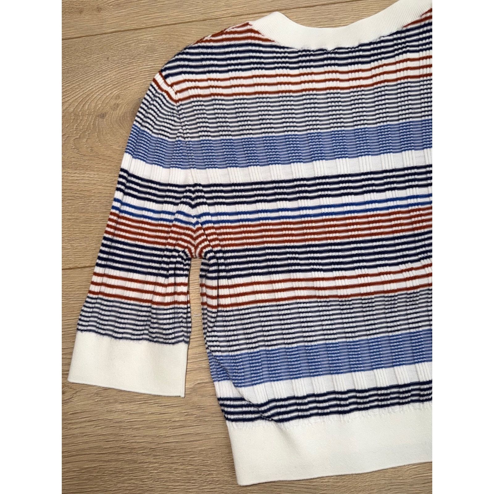 Chanel Chanel 21C Blue White Orange Striped CC Logo Top Pullover 38 Size XS / US 0-2 / IT 36-38 - 14 Thumbnail
