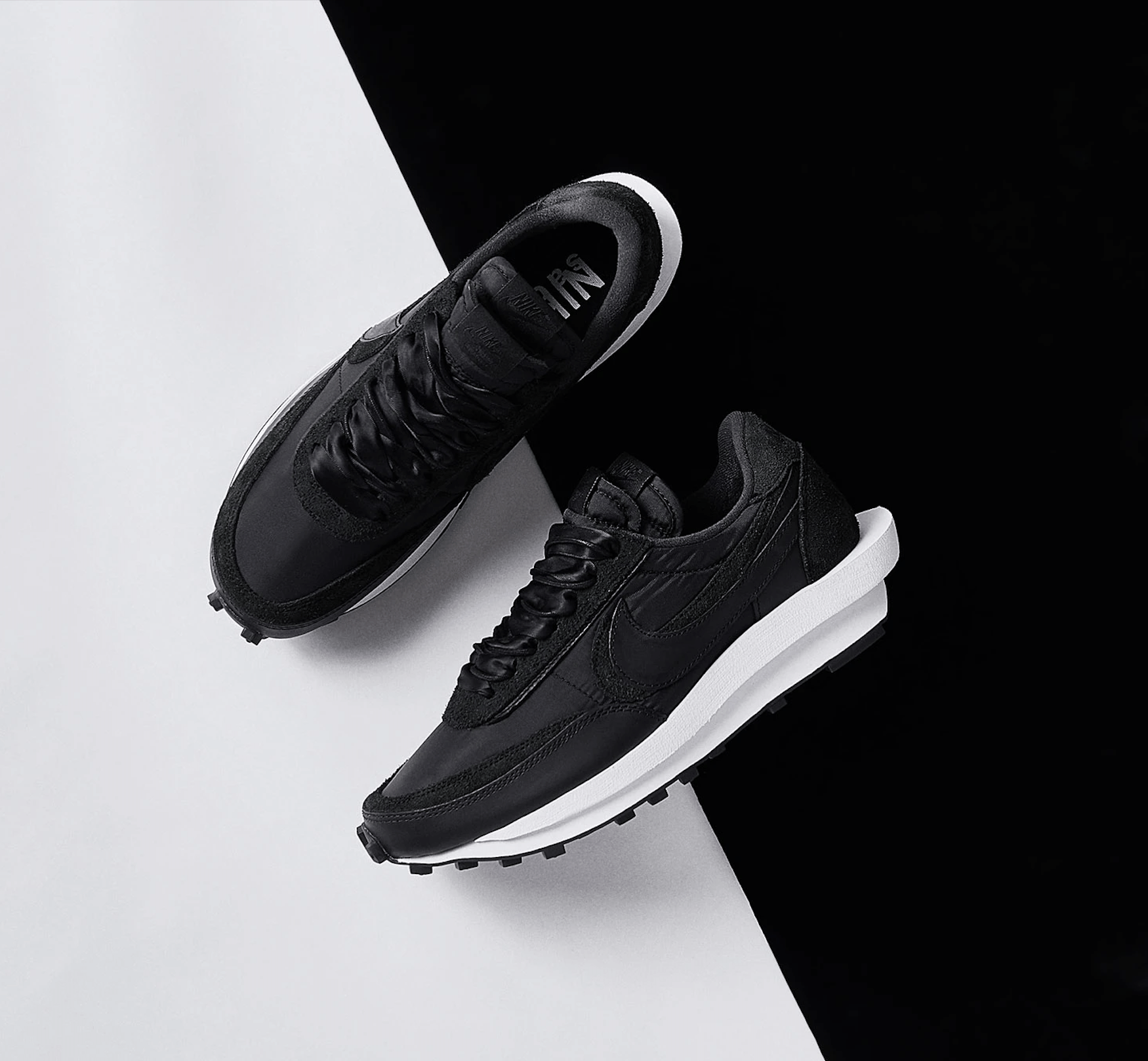 Nike × Sacai 💚 2020 Sacai x Nike LD Waffle Black/Black US 11 NEW Size US 11 / EU 44 - 2 Thumbnail