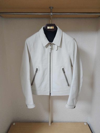 Tom Ford o1sm1stk0824 Grain Leather Jacket in Stone Size US M / EU 48-50 / 2 - 1 Thumbnail