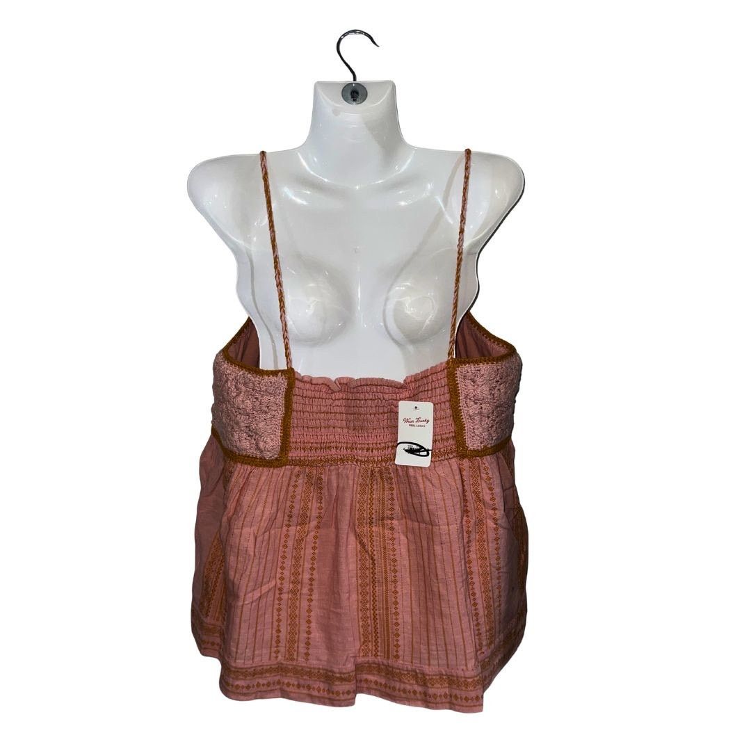 Lucky Brand Crochet Bodice Tank Smoked Top XL Boho Festival Camisole NWT Size XL / US 12-14 / IT 48-50 - 2 Thumbnail
