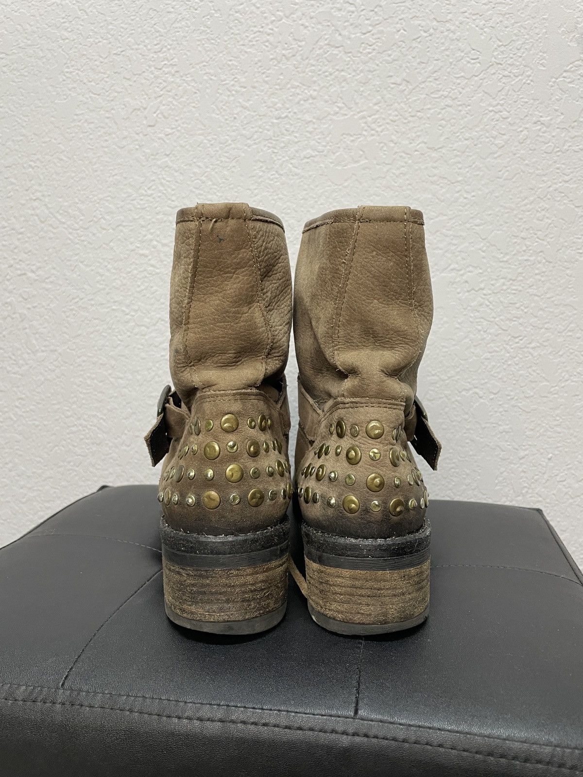If Six Was Nine Vintage Italian AS 98 Heel Airstep Leather Biker Boots Size US 7 / EU 40 - 10 Thumbnail