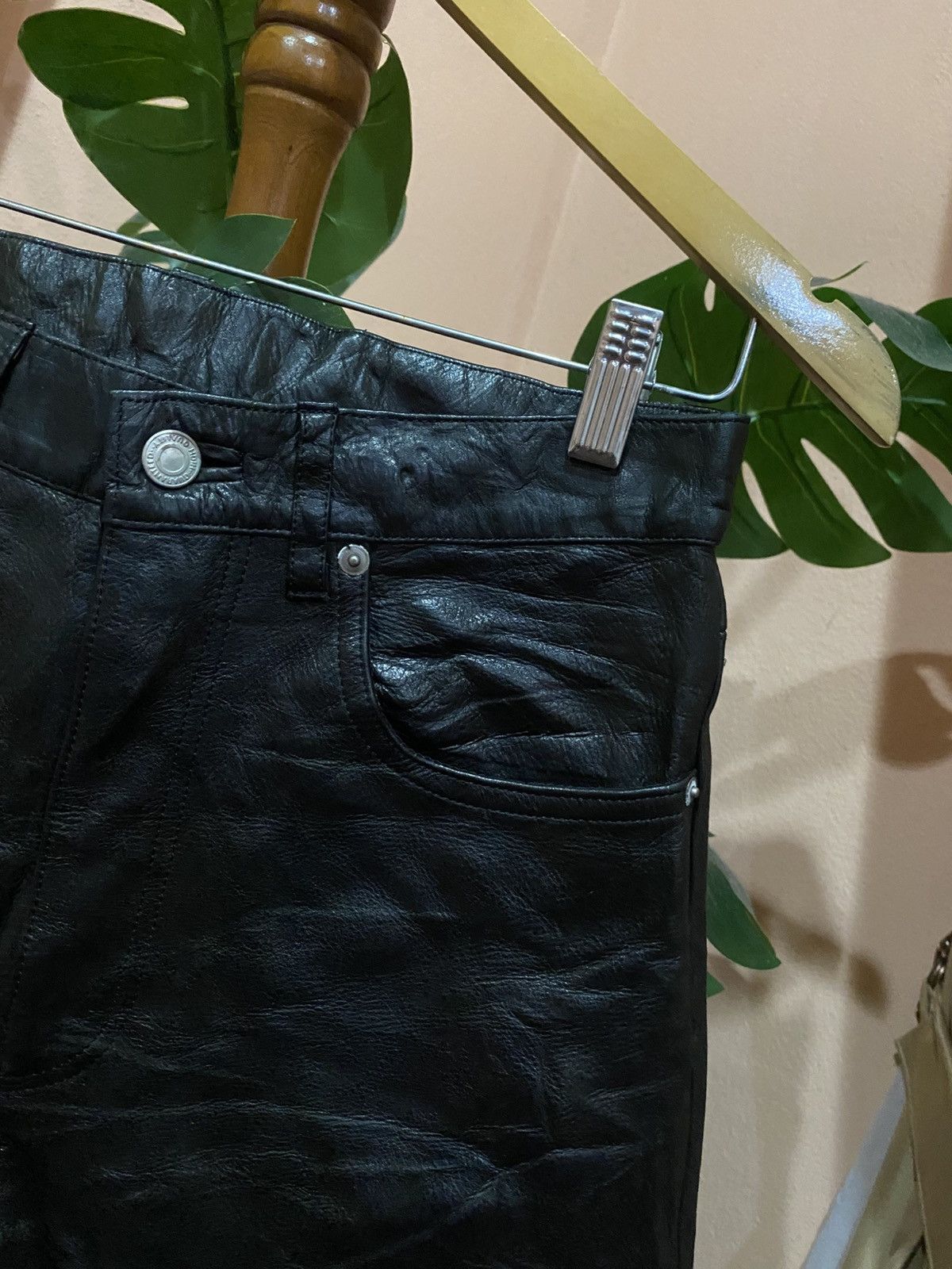 Genuine Leather Vintage WIND ARMOR Nichiwa Black Genuine American Leather Size US 27 - 7 Thumbnail