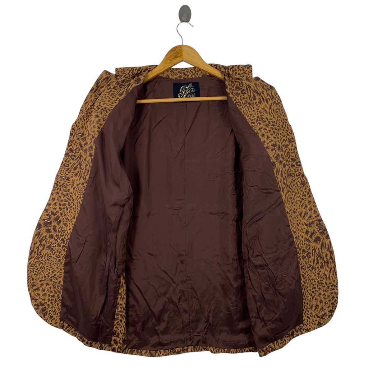Karl Kani × Vintage Vintage KARL KANI Casualwear Leopard Design Silk CoatJacket Size M / US 6-8 / IT 42-44 - 3 Thumbnail
