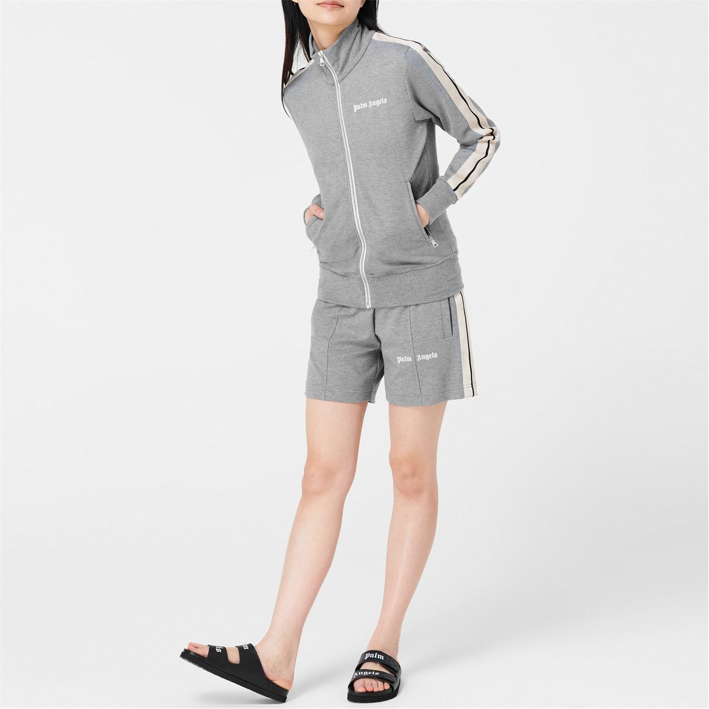 Palm Angels o1g2r1mq0325 Track Zip Jacket in Grey & White Size M / US 6-8 / IT 42-44 - 7 Thumbnail