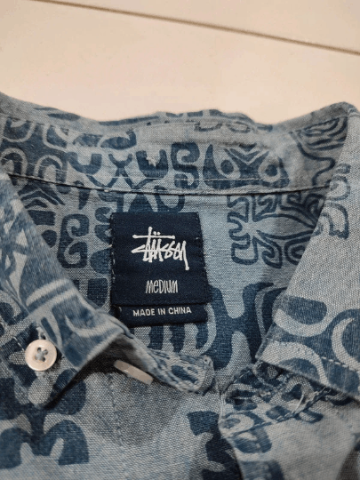 Designer × Stussy Faded blue Stussy Shirt Geometric Stussy Printed Shirt Size US M / EU 48-50 / 2 - 2 Thumbnail