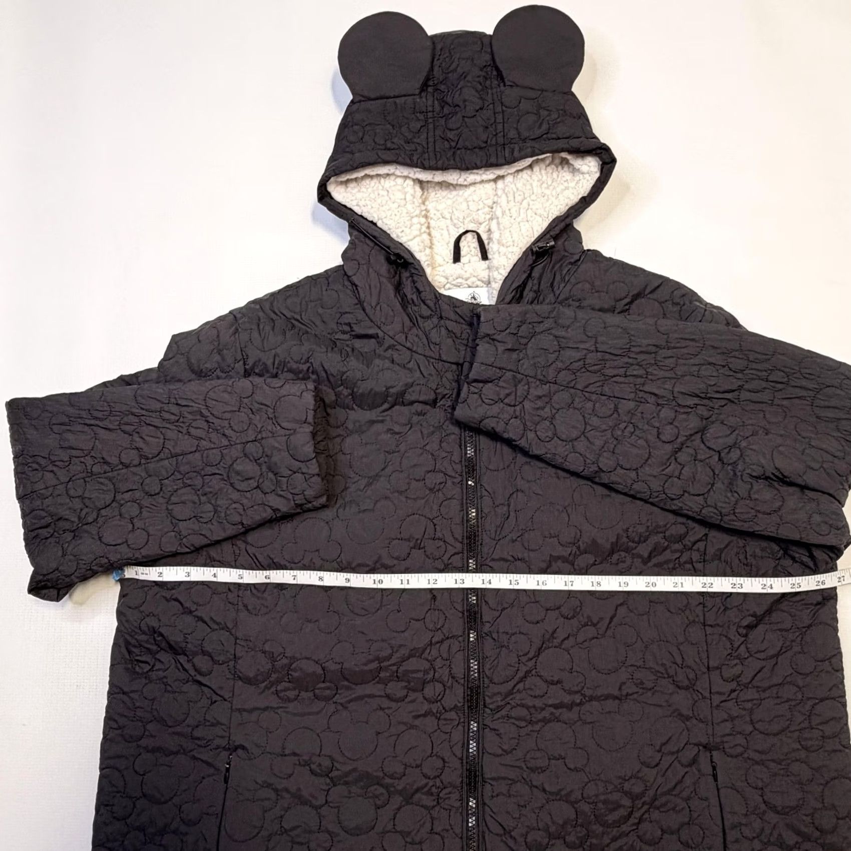 Disney Disney Jacket Womens 2X Black Mickey Mouse Ear Hood Sherpa Lined Quilted Puffer Size XXL / US 16-18 / IT 52-54 - 6 Thumbnail