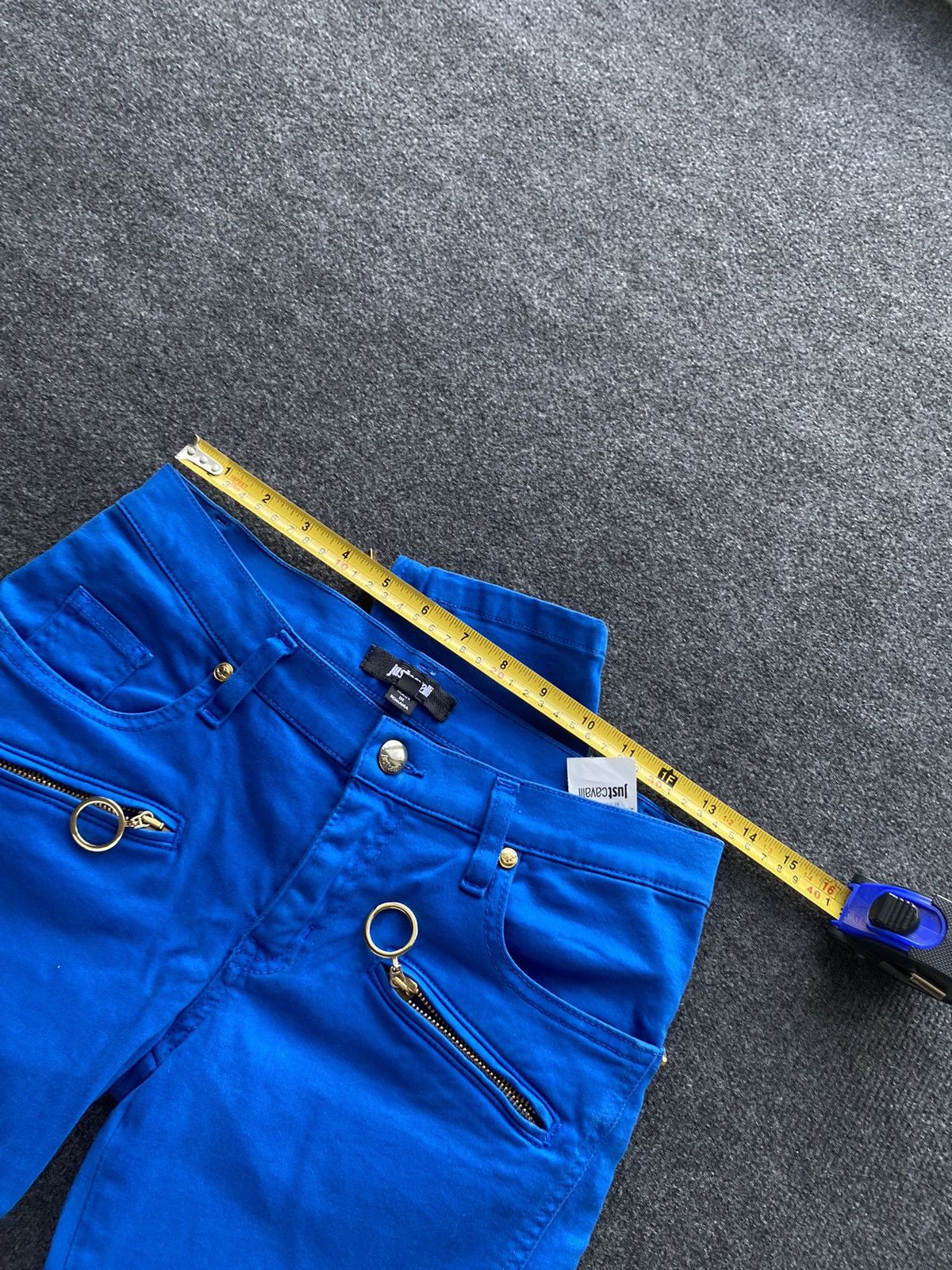 Just Cavalli 🔥Designer Luxury Just Cavalli Blue Moto Pants Women 26 size Size 26" / US 2 / IT 38 - 9 Thumbnail