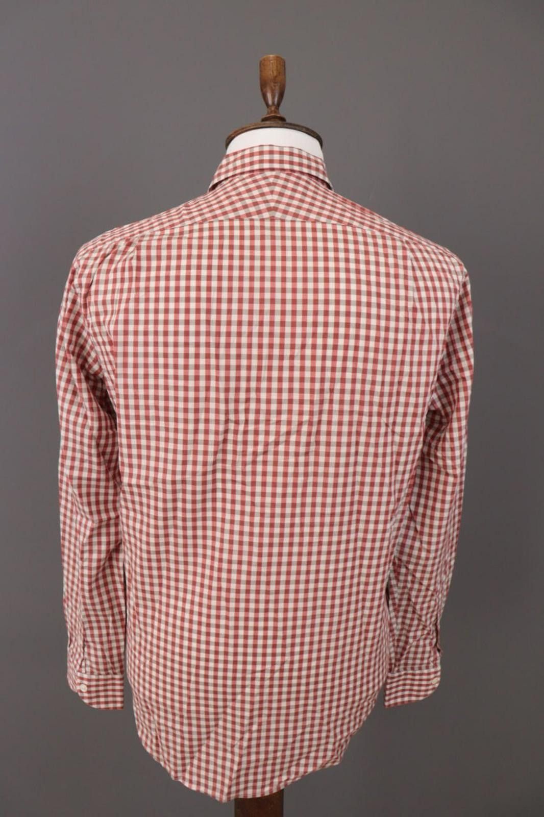 Gieves & Hawkes Red Check Dress Shirt Size M