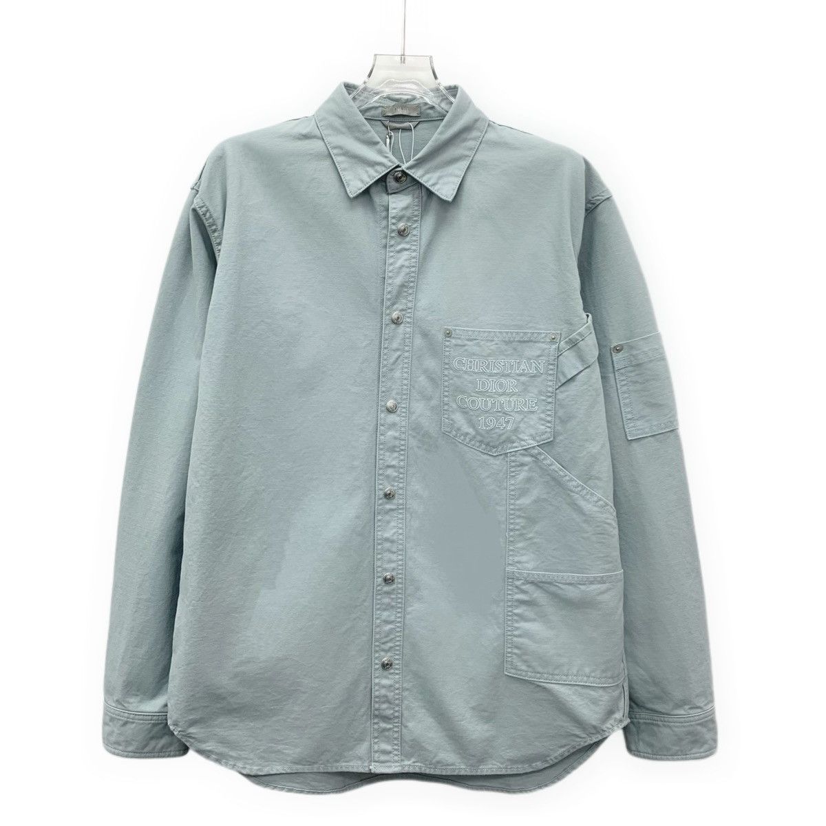 Dior Dior Blue Letter Embroidered Long Sleeve Shirt K26WX Size US S / EU 44-46 / 1 - 1 Thumbnail