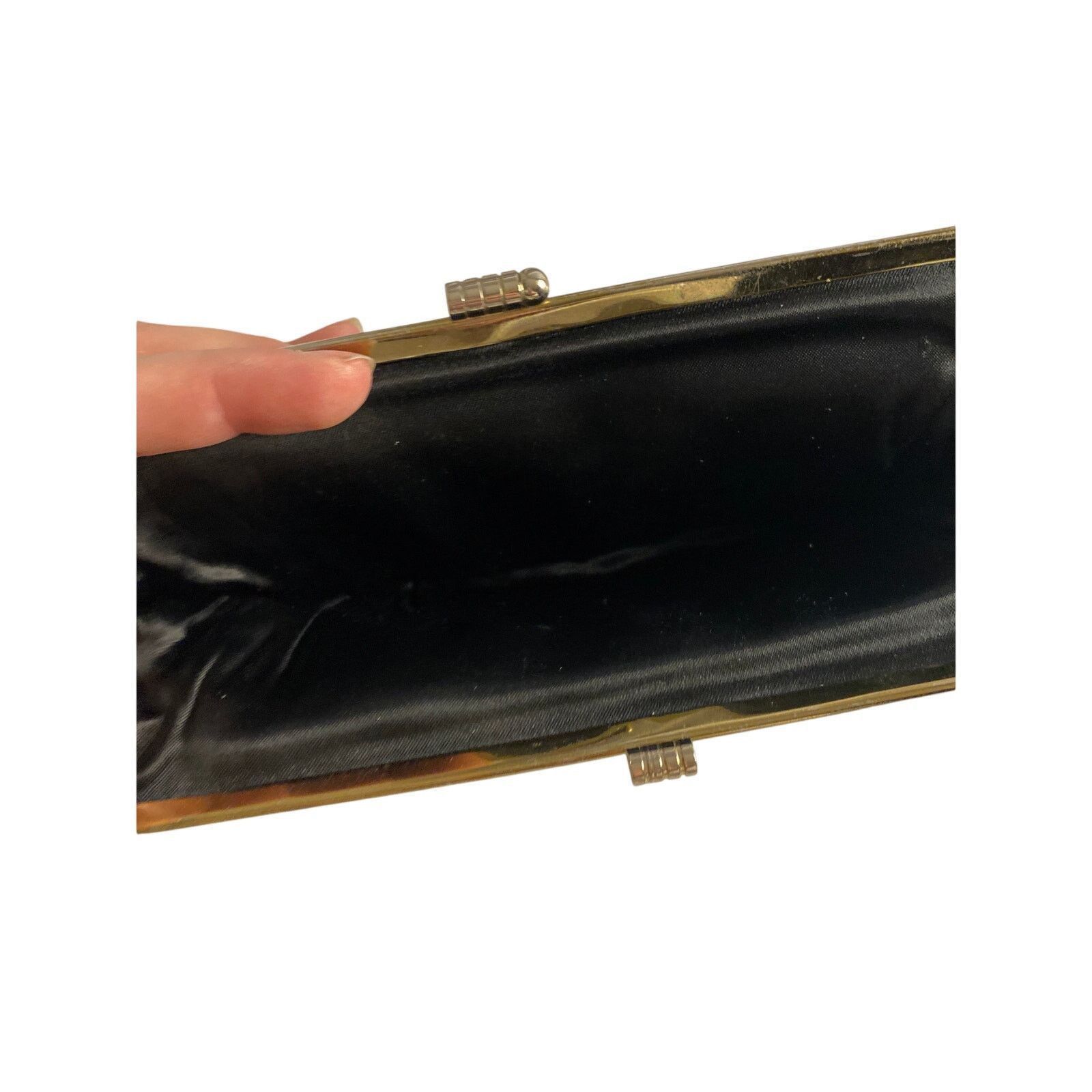 Other Vintage 80s Black Beaded Clutch Purse Evening Bag Elegant Size ONE SIZE - 4 Thumbnail