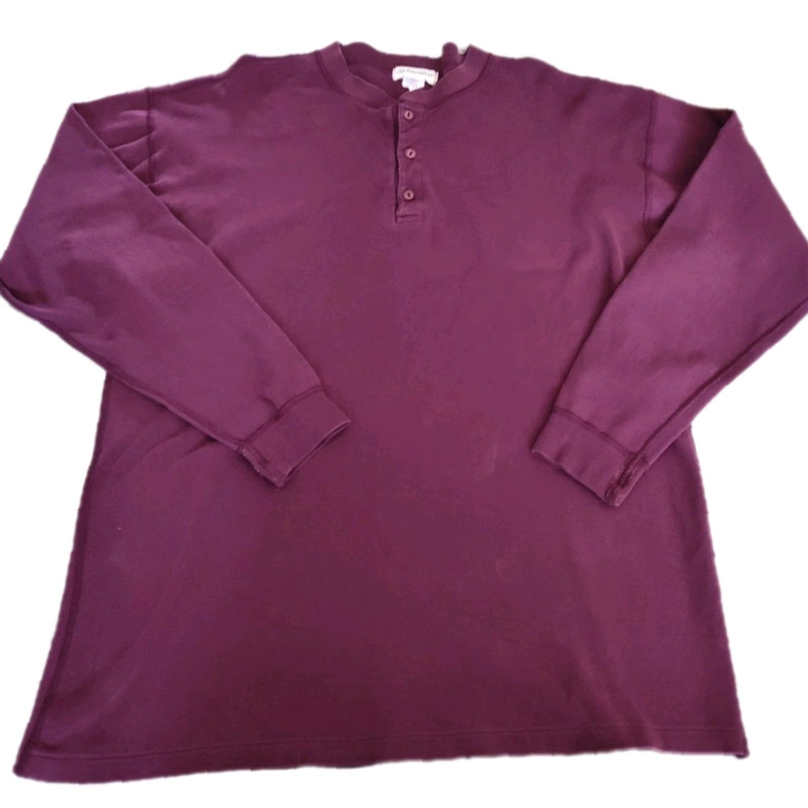 Vintage VINTAGE St. Johns Bay Mens Plum Henley Thermal Long Sleeve Shirt L Tall USA Made Shirt Mens Plum Henley Thermal Long Sleeve with Button Up Casual Size US L / EU 52-54 / 3 - 2 Thumbnail