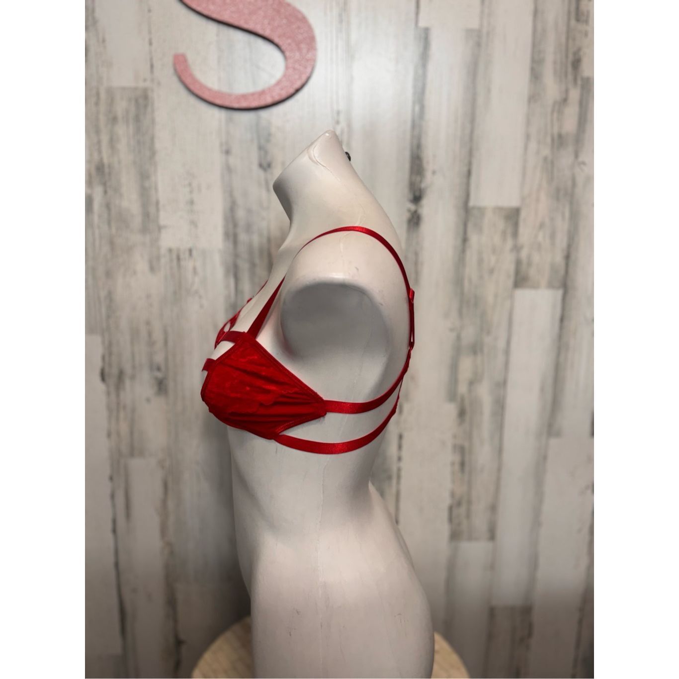 Other PrettyLittleThing Red Strappy Cutout Bra - Size S Size ONE SIZE - 5 Thumbnail