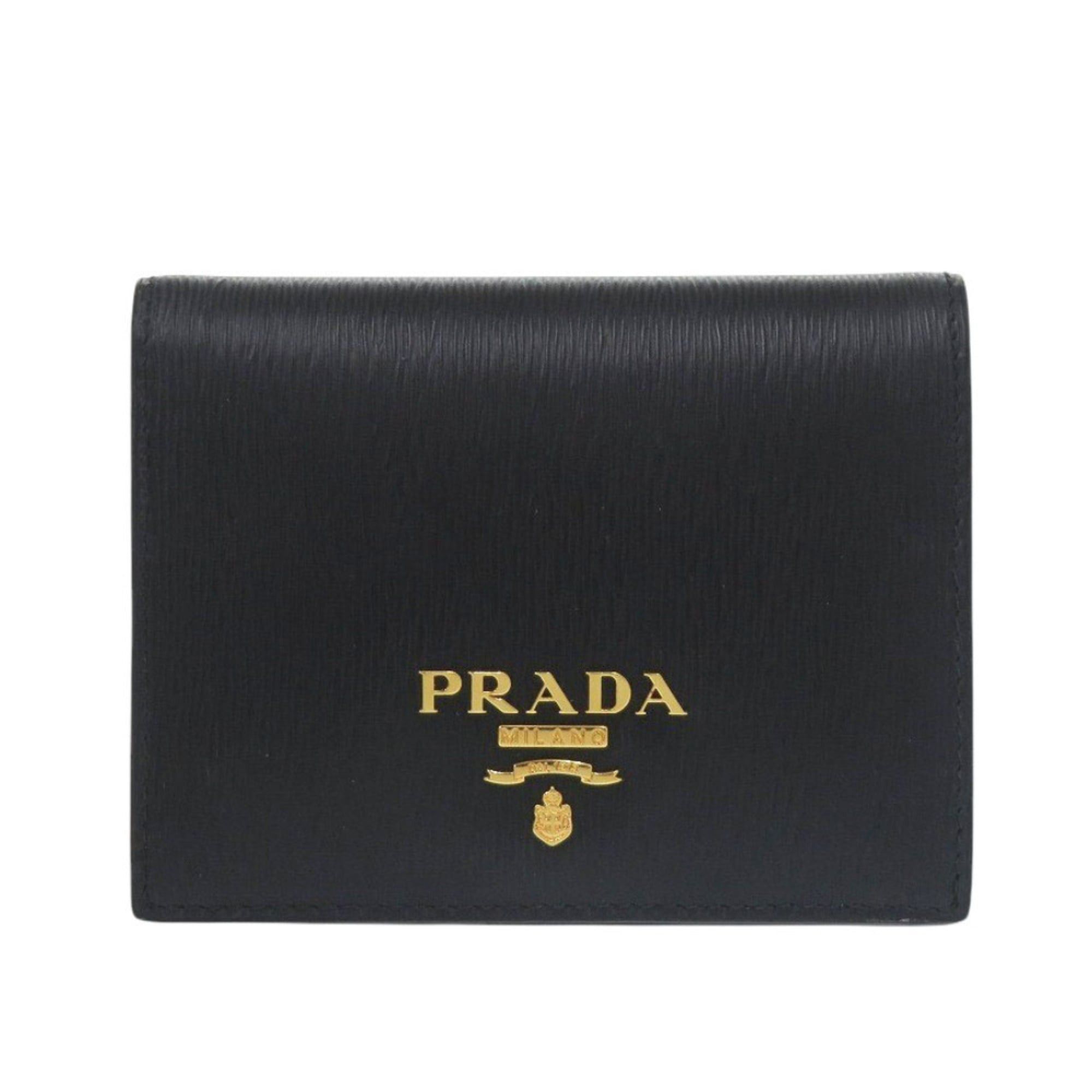 Prada Like new Prada 1MV204 Vitello Move Leather Black Bifold Wallet 1081 Size ONE SIZE - 1 Thumbnail