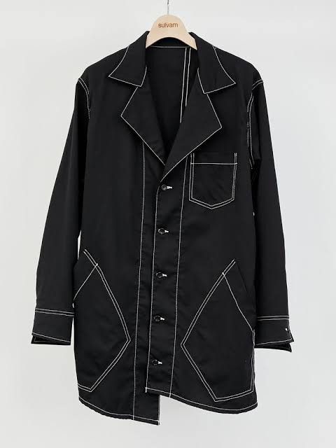 Sulvam Contrast chain-stitch shirt jacket | Grailed