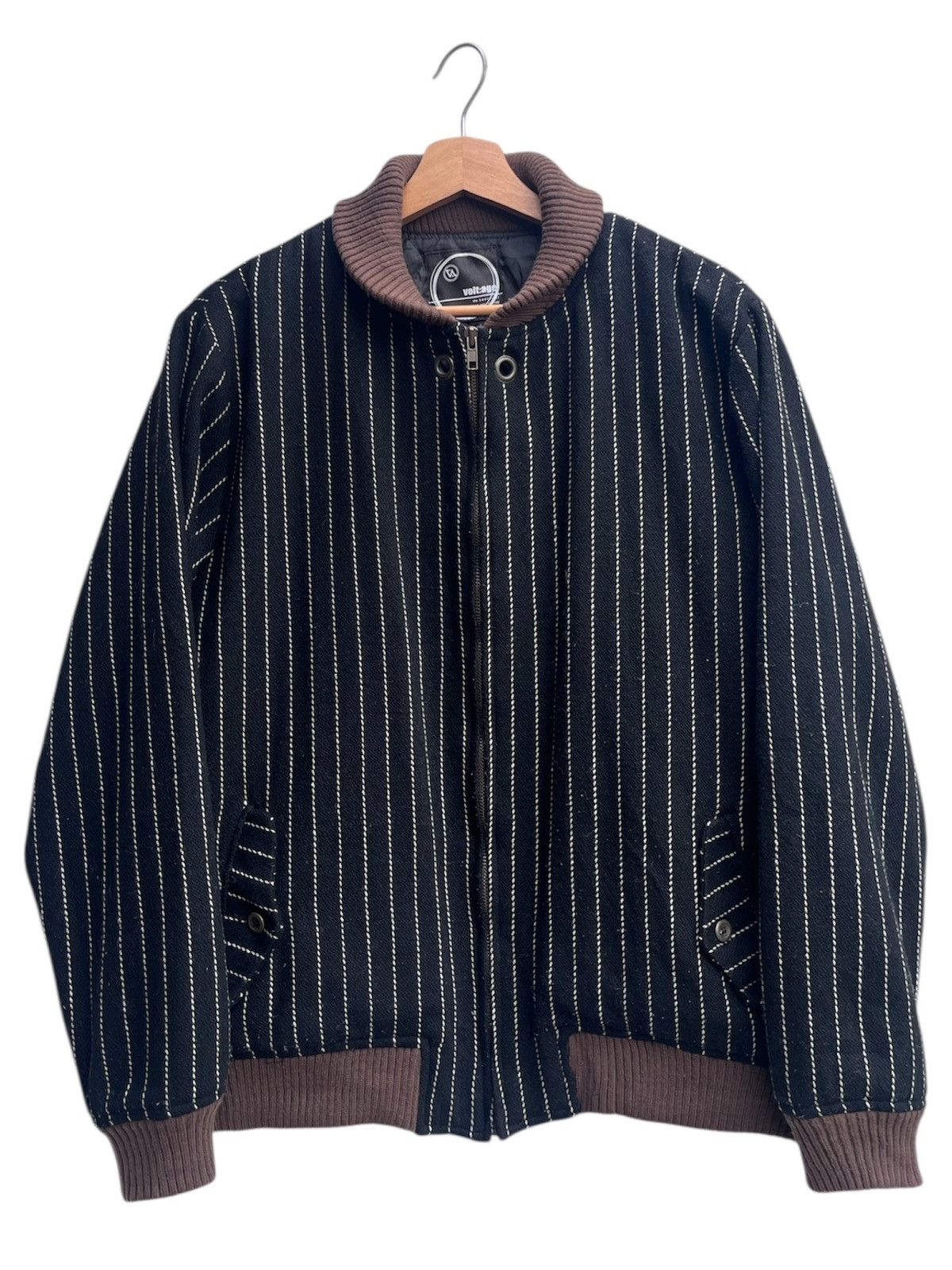 Japanese Brand volt:age Pinstripes Wool Bomber Jacket Size US M / EU 48-50 / 2 - 1 Thumbnail