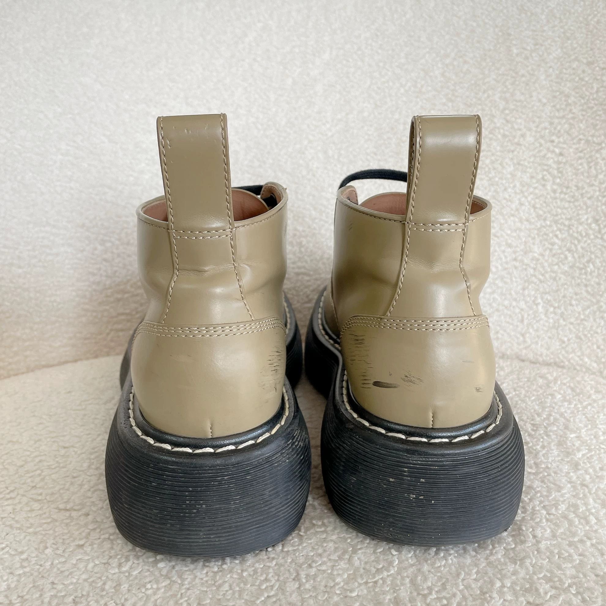Bottega Veneta Bottega Veneta mung bean green thick sole combat boots 37.5 Size US 7.5 / IT 37.5 - 3 Thumbnail