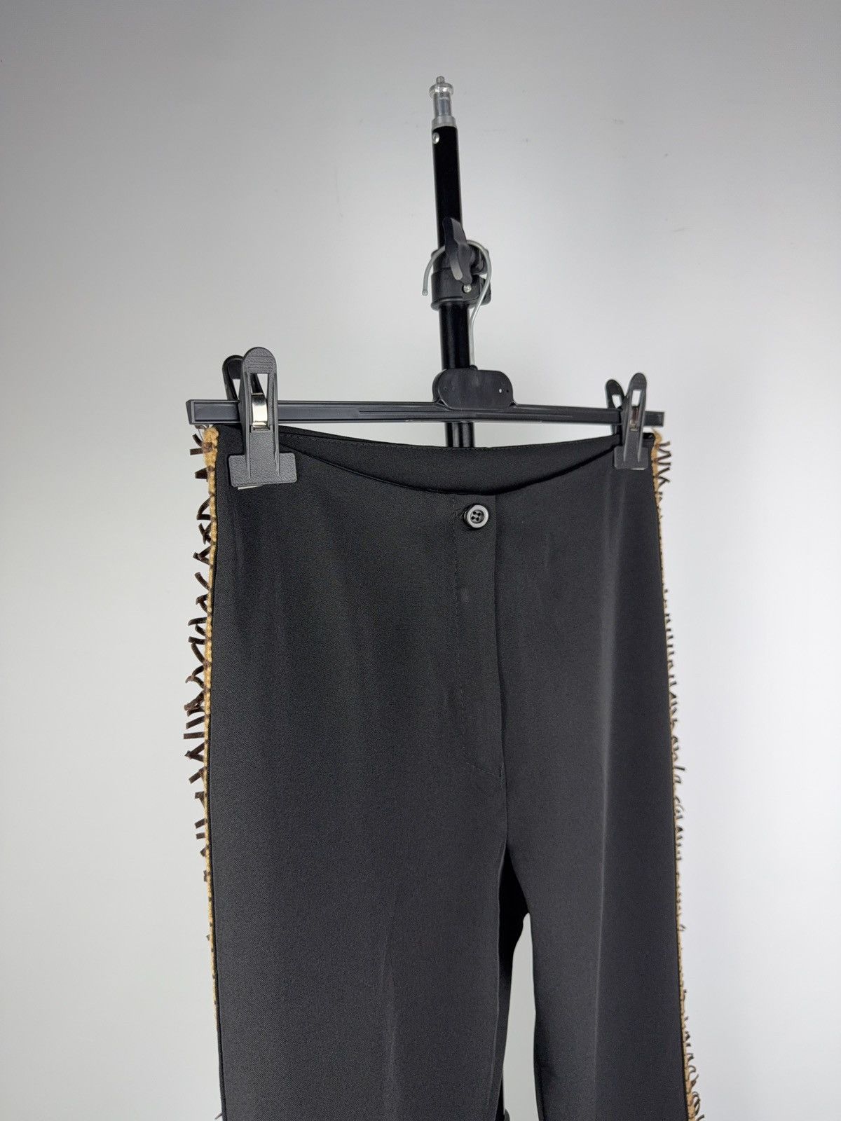 Japanese Brand Retro 00s Avant Garde Western Loana Paris Black Flare Pants Size 27" / US 4 / IT 40 - 2 Thumbnail