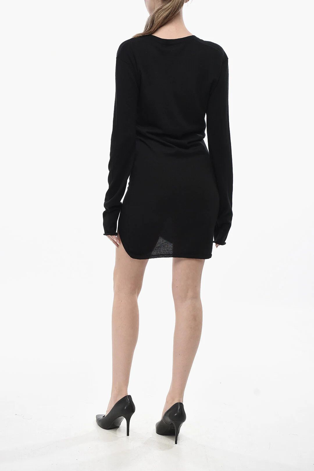 The Attico og1mm0426 Cashmere-Blend Minidress in Black Size S / US 4 / IT 40 - 2 Thumbnail