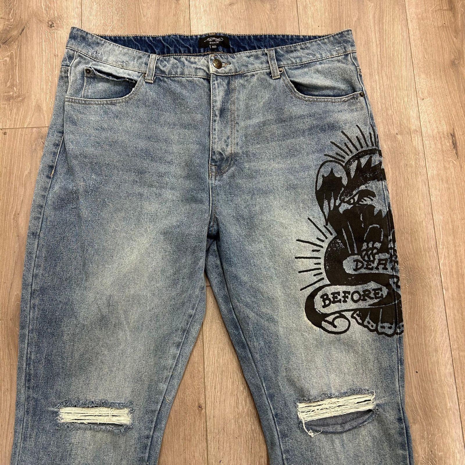 Ed Hardy Ed Hardy Death Before Dishonor Denim Jeans size 40 B4 Size US 40 / EU 56 - 2 Thumbnail