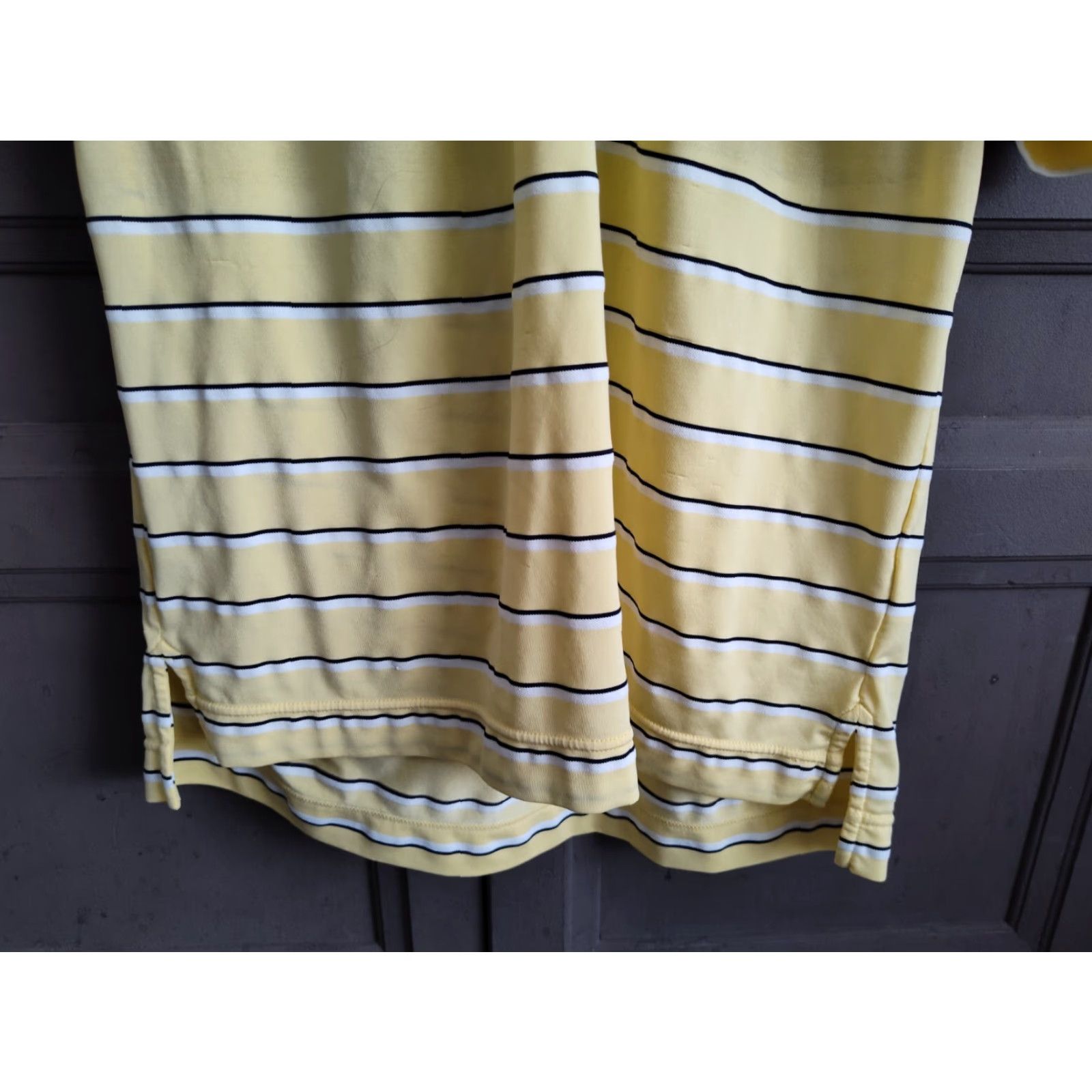 Footjoy Footjoy Polo Shirt Mens Large Yellow Striped Short Sleeve Polyester Stretch Golf Size US L / EU 52-54 / 3 - 4 Thumbnail
