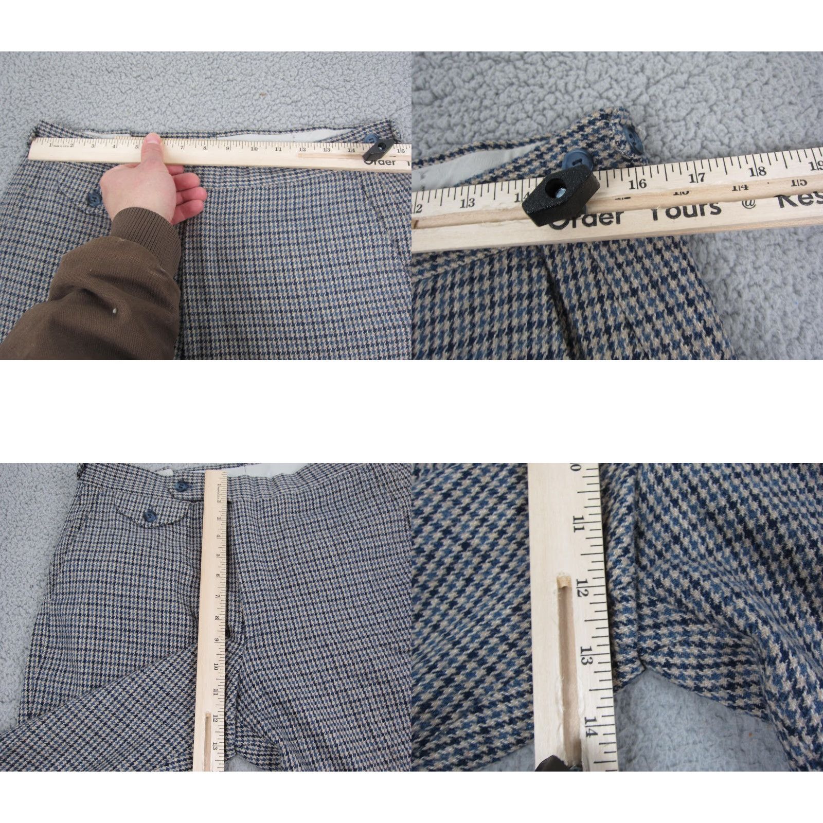 Vintage VINTAGE Jaymar Pants Mens 32x28 Brown Blue 60s 70s Houndstooth Knit Dress Pants Regular Straight Mens Scratch Size US 32 / EU 48 - 8 Thumbnail
