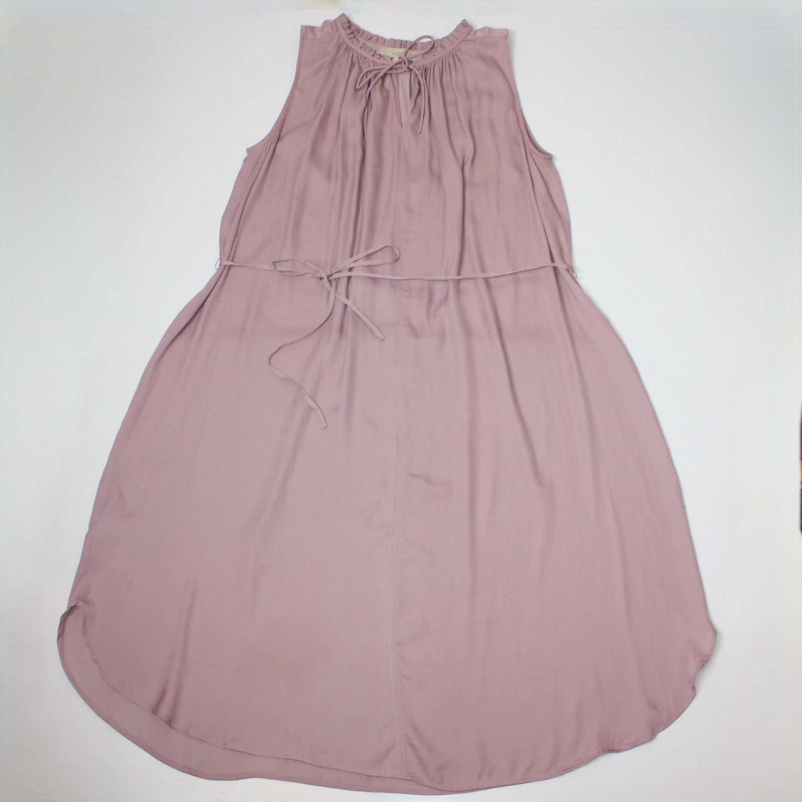 Loft Sleeveless Ruffle Tie Waist Dress in Mauve Color and size M Size M / US 6-8 / IT 42-44 - 8 Thumbnail