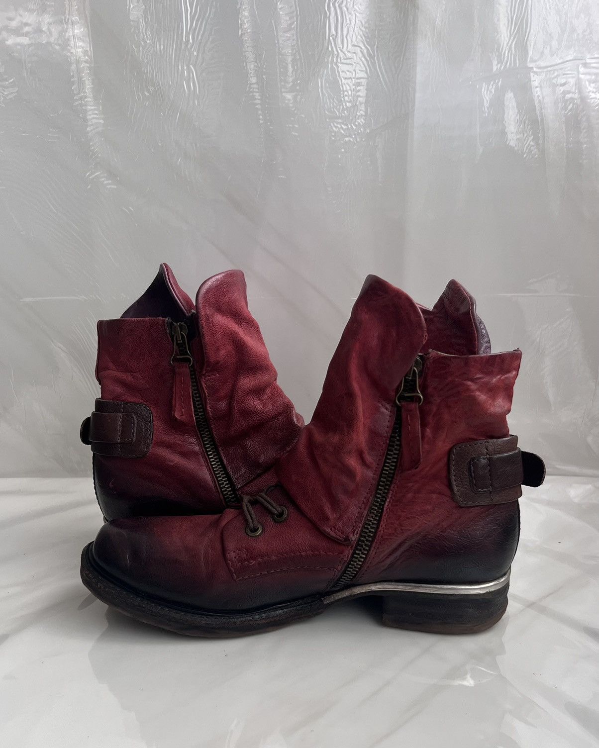 A.S.98 As 98 Airstep Zipper Boho Biker Red distressed boot Size US 8 / IT 38 - 7 Thumbnail